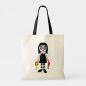 Broken Goth Doll Graphic Tote Bag (Back)