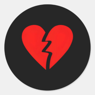 Broken He Anti Sad Breakup Divorce Hebroken Classic Round Sticker
