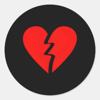 Broken He Anti Sad Breakup Divorce Hebroken Classic Round Sticker
