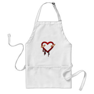 broken heart anti valentines day adult apron
