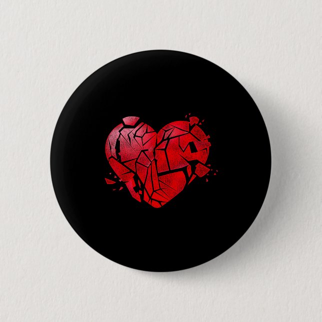 Broken Heart Anti Valentines Day  Button (Front)