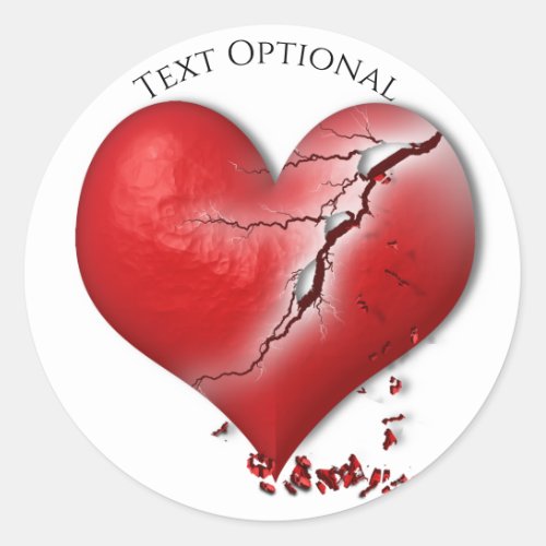 Broken Heart Anti Valentines Day  Classic Round Sticker