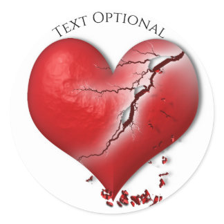 Broken Heart Anti Valentine's Day  Classic Round Sticker