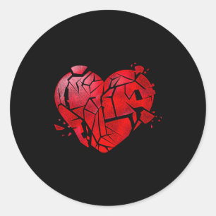 Broken Heart Anti Valentines Day Classic Round Sticker
