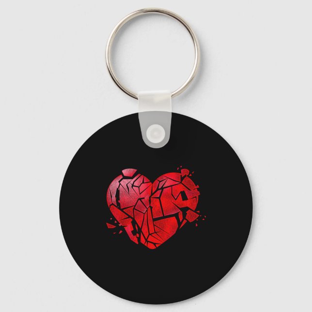 Broken Heart Anti Valentines Day  Keychain (Front)
