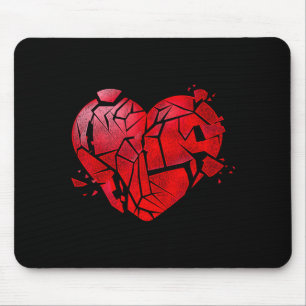Broken Heart Anti Valentines Day  Mouse Pad