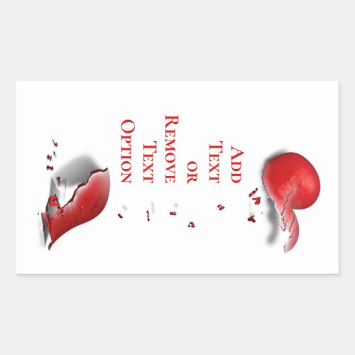 Broken Heart Anti Valentines Day  Rectangular Sticker