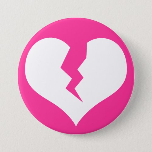 Broken Heart Button  Pin
