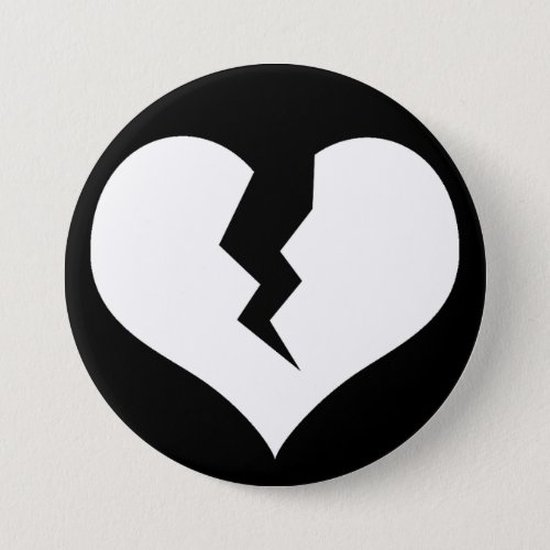 Broken Heart Button  Pin