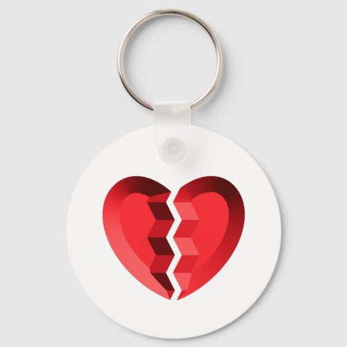 Broken Heart Club Button Keychain