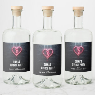 Broken Heart Divorce Party Liquor Bottle Label