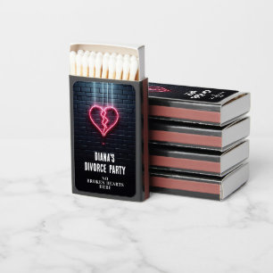 Broken Heart Divorce Party Matchboxes