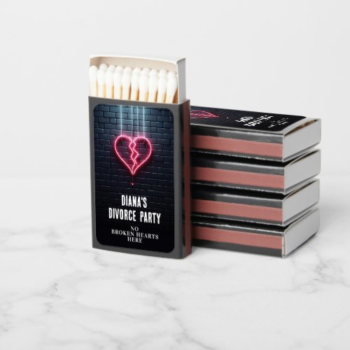Broken Heart Divorce Party Matchboxes
