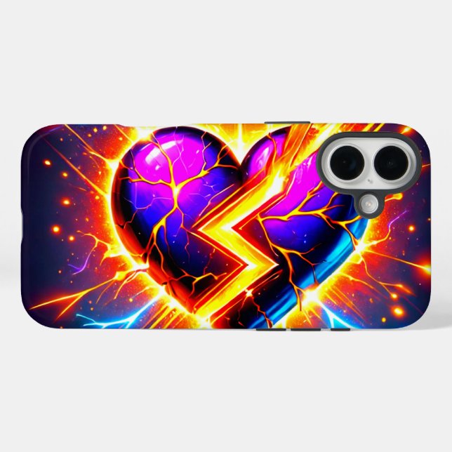 Broken Heart Electric Lightning Split Case-Mate iPhone Case (Back (Horizontal))