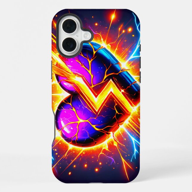 Broken Heart Electric Lightning Split Iphone Case (Back)