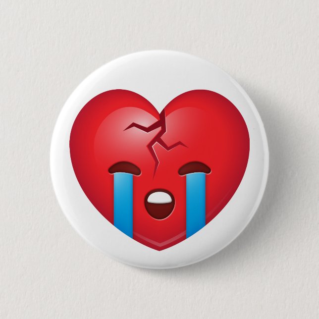 Broken Heart Emoji Button (Front)