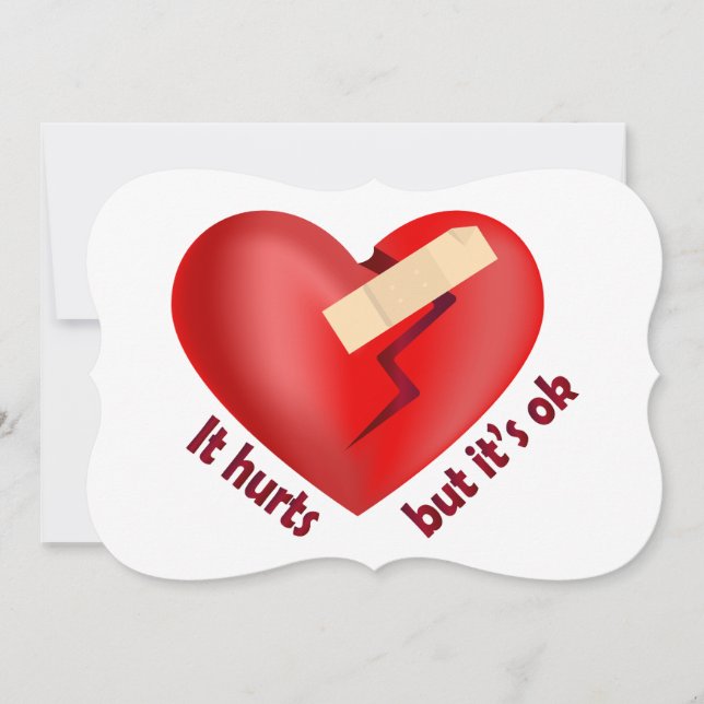 Broken heart healed with patch and life quote (Front)