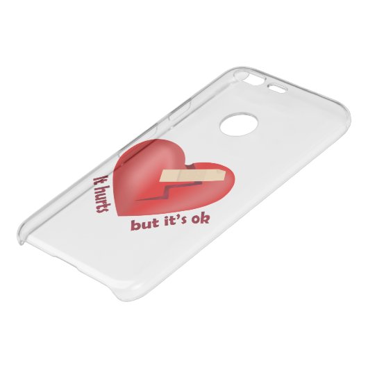 Broken heart healed with patch and life quote uncommon google pixel case (Bottom)