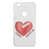 Broken heart healed with patch and life quote uncommon google pixel case (Back)