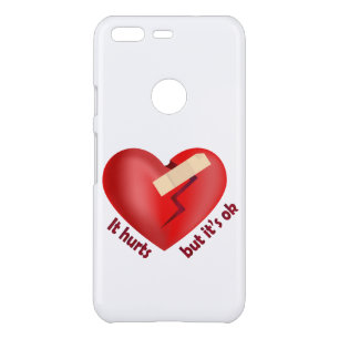 Broken heart healed with patch and life quote uncommon google pixel case