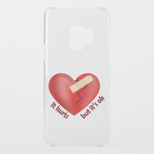 Broken heart healed with patch and life quote uncommon samsung galaxy s9 case
