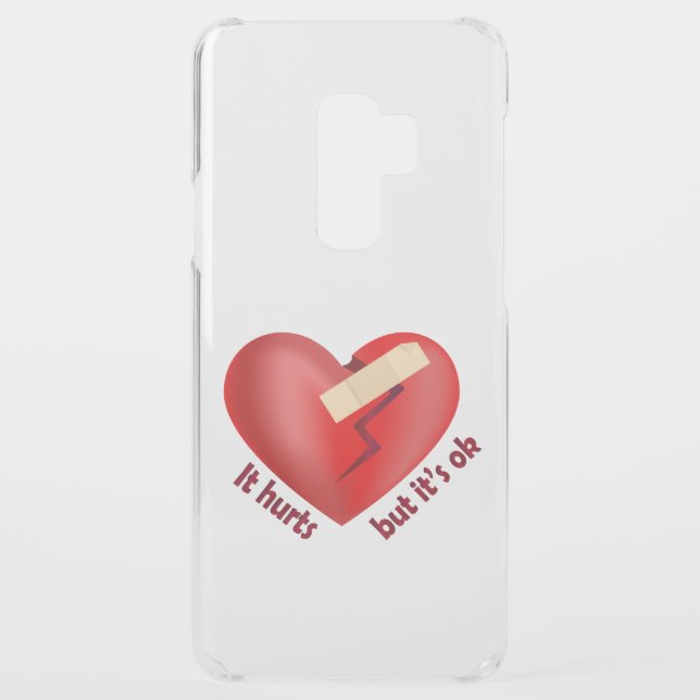 Broken heart healed with patch and life quote uncommon samsung galaxy case (Back)