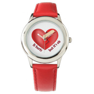 Broken heart healed with patch and life quote watch