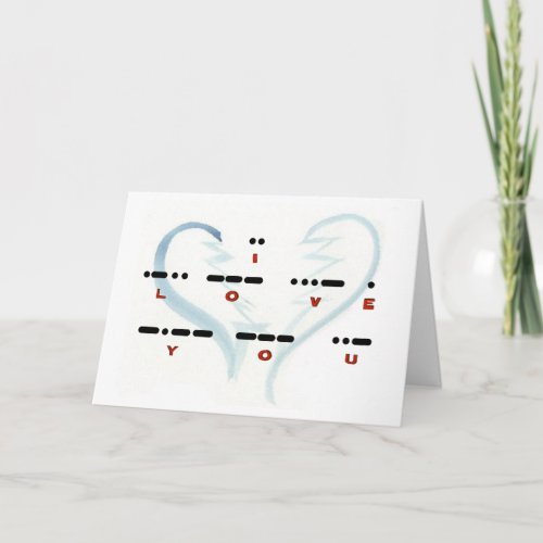 Broken Heart I Love You Morse Code Card