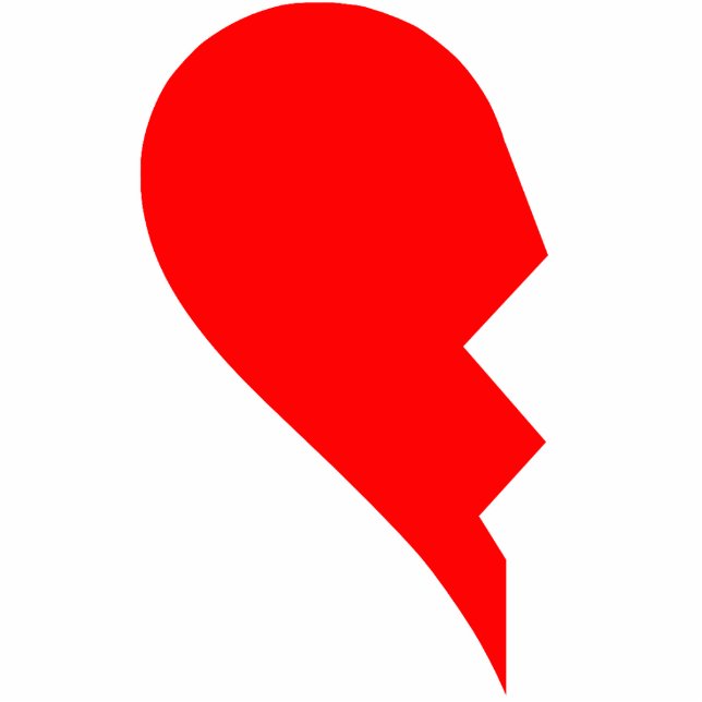 Broken heart left piece (find the other half) statuette (Front)