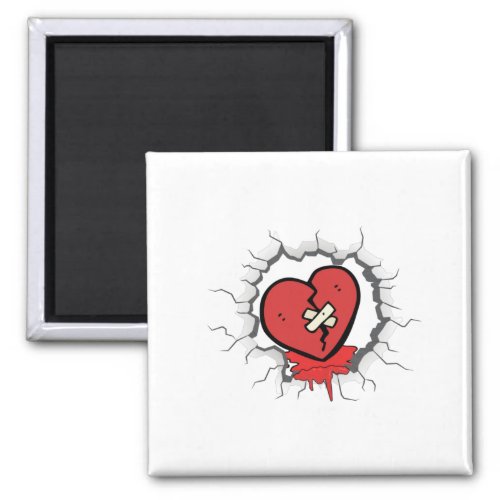 Broken heart logo magnet