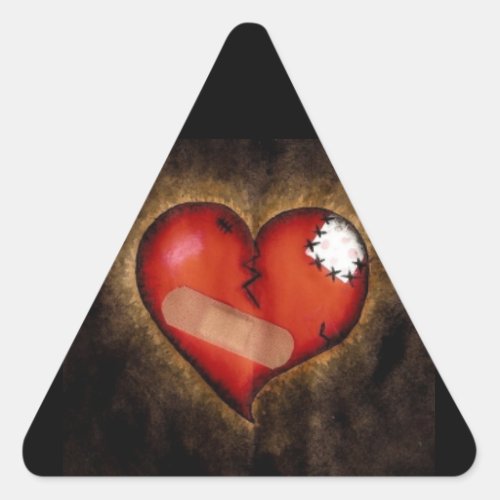 Broken HeartMending Heart_triangle sticker