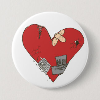 Broken-Heart Pinback Button