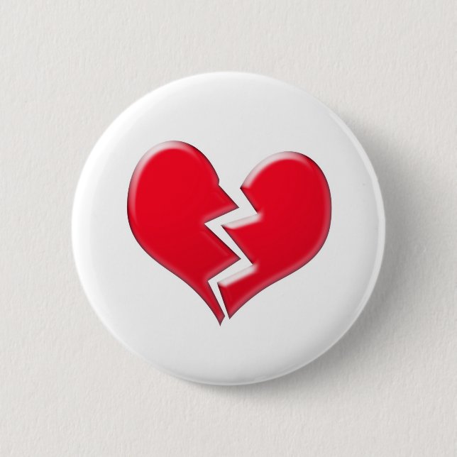 Broken heart pinback button (Front)