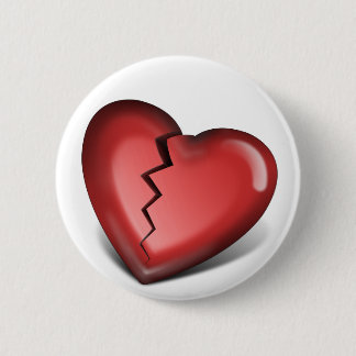 broken heart pinback button