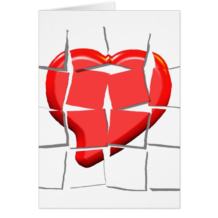 Broken Heart Puzzle Greeting Card
