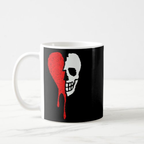 Broken Heart Read Drip Embroidered and Skull Confu Coffee Mug