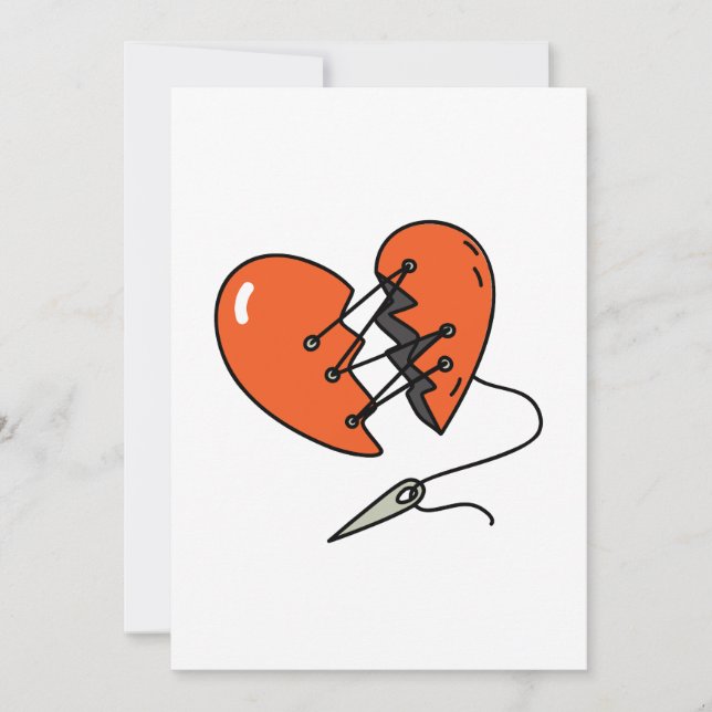 Broken Heart Red Invitation (Front)