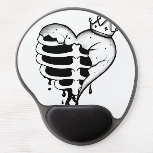 Broken Heart Rib Cage Crown Mouse Pad