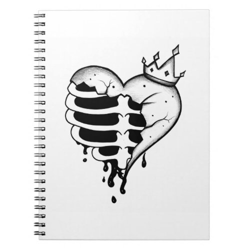 Broken Heart Rib Cage Crown Notebook