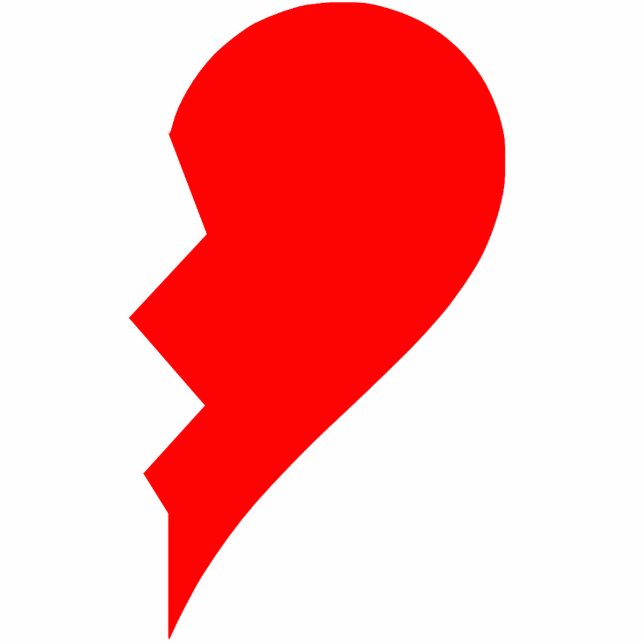 Broken heart right piece (find the other half) statuette (Front)