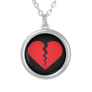 Broken Heart Silver Plated Necklace