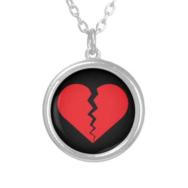Broken Heart Silver Plated Necklace (Front)