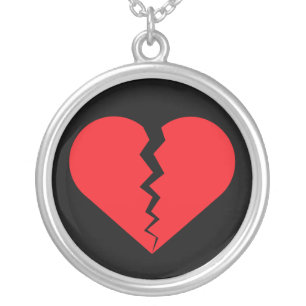 Broken Heart Silver Plated Necklace