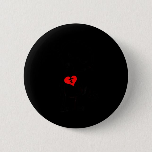 Broken Heart Valentine  Button (Front)