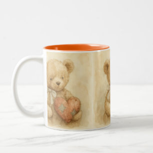 Broken Heart, Vintage, by Natasha Us Two-Tone Coffee Mug