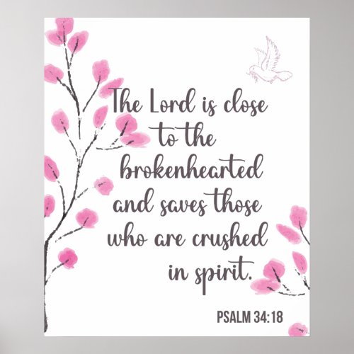 Broken Hearted and Crushed in Spirit Psalm 3418 Poster