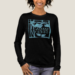"Broken-hearted Robot" Aqua Blue Humorous Design Tri-Blend Shirt