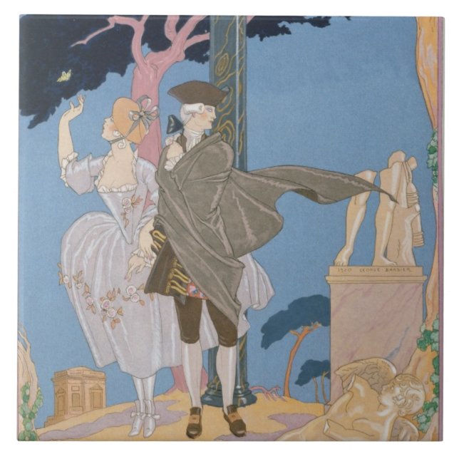 Broken Hearts, Broken Statues, illustration for 'F Ceramic Tile (Front)