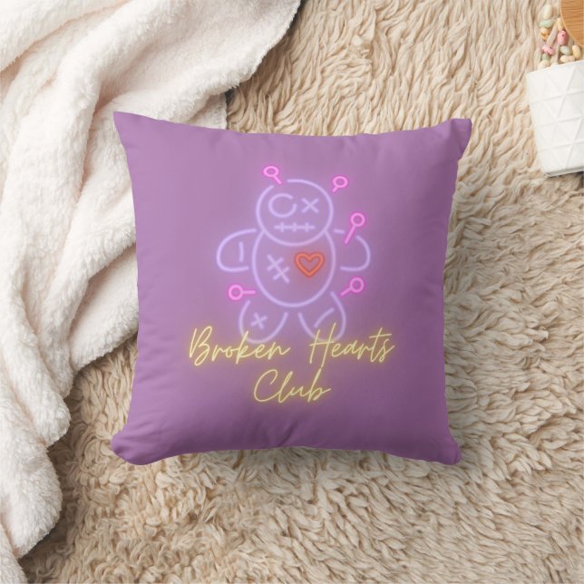 Broken Hearts Club  Throw Pillow (Blanket)