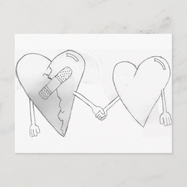 broken hearts do mend postcard (Front)